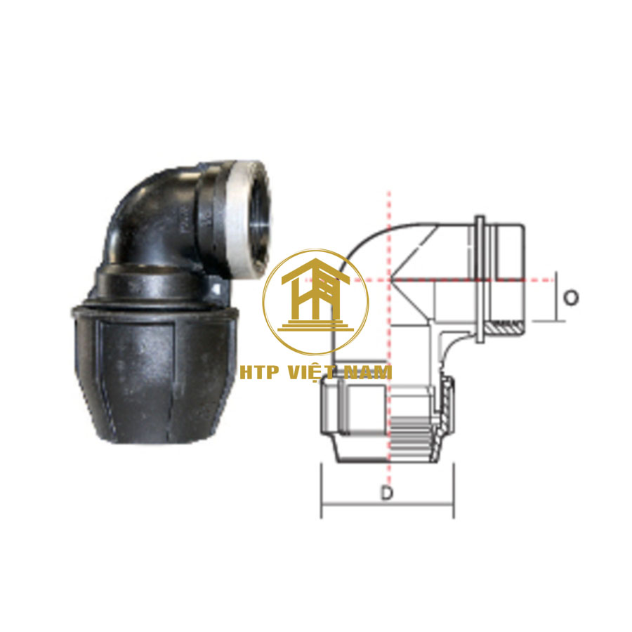 Cút 90° Thuận Phát HDPE ren trong